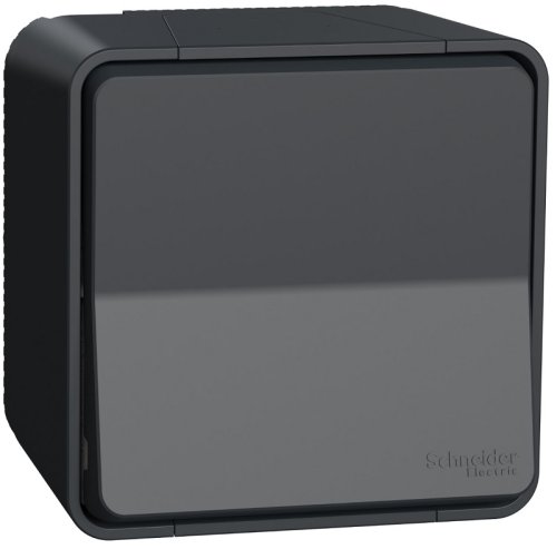 Выключатель самовозвратный накладной Schneider Electric Mureva Styl 1-кл. IP55 антрацит картинка